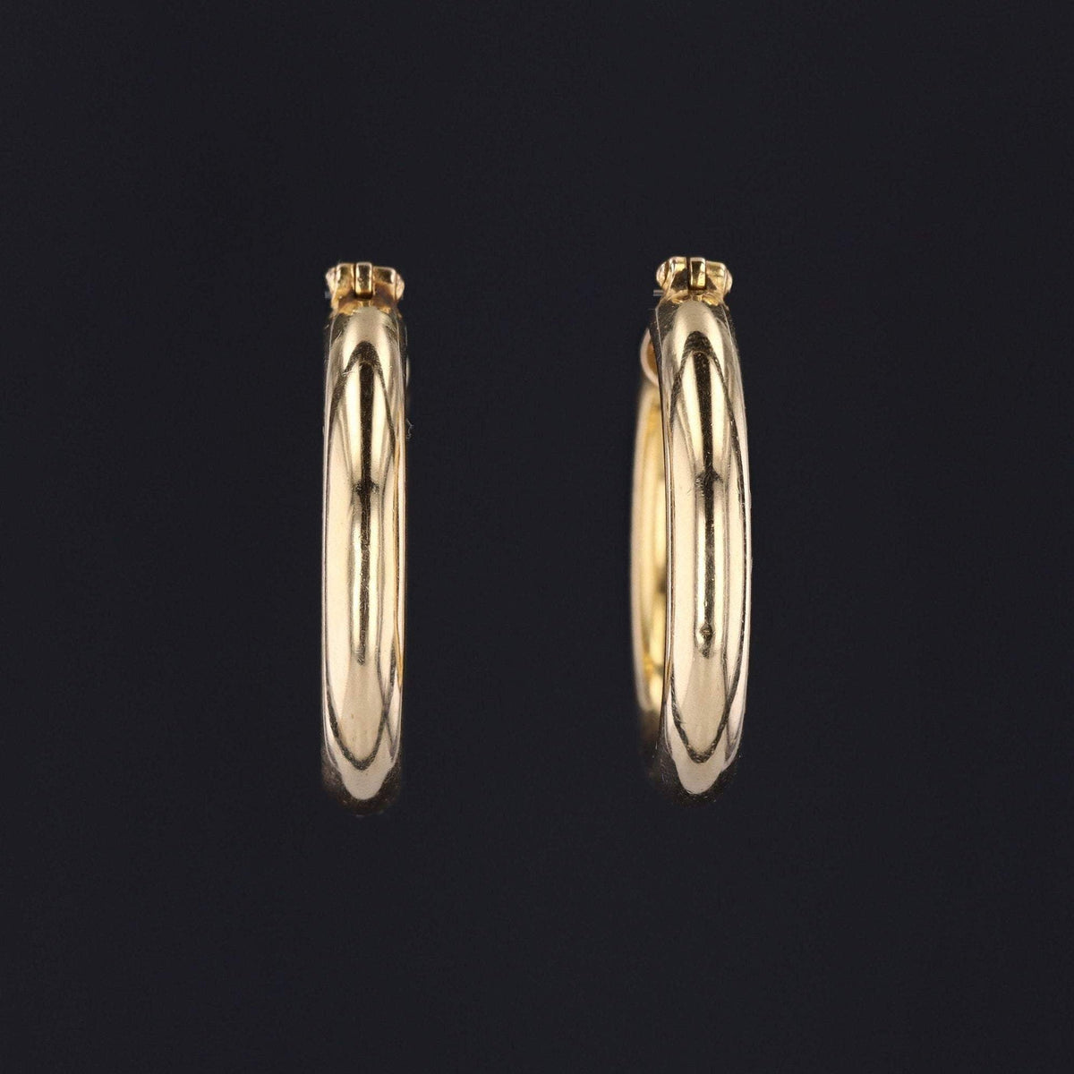 Large 14k Gold Hoop Earrings | Vintage 14k Gold Earrings - Trademark Antiques