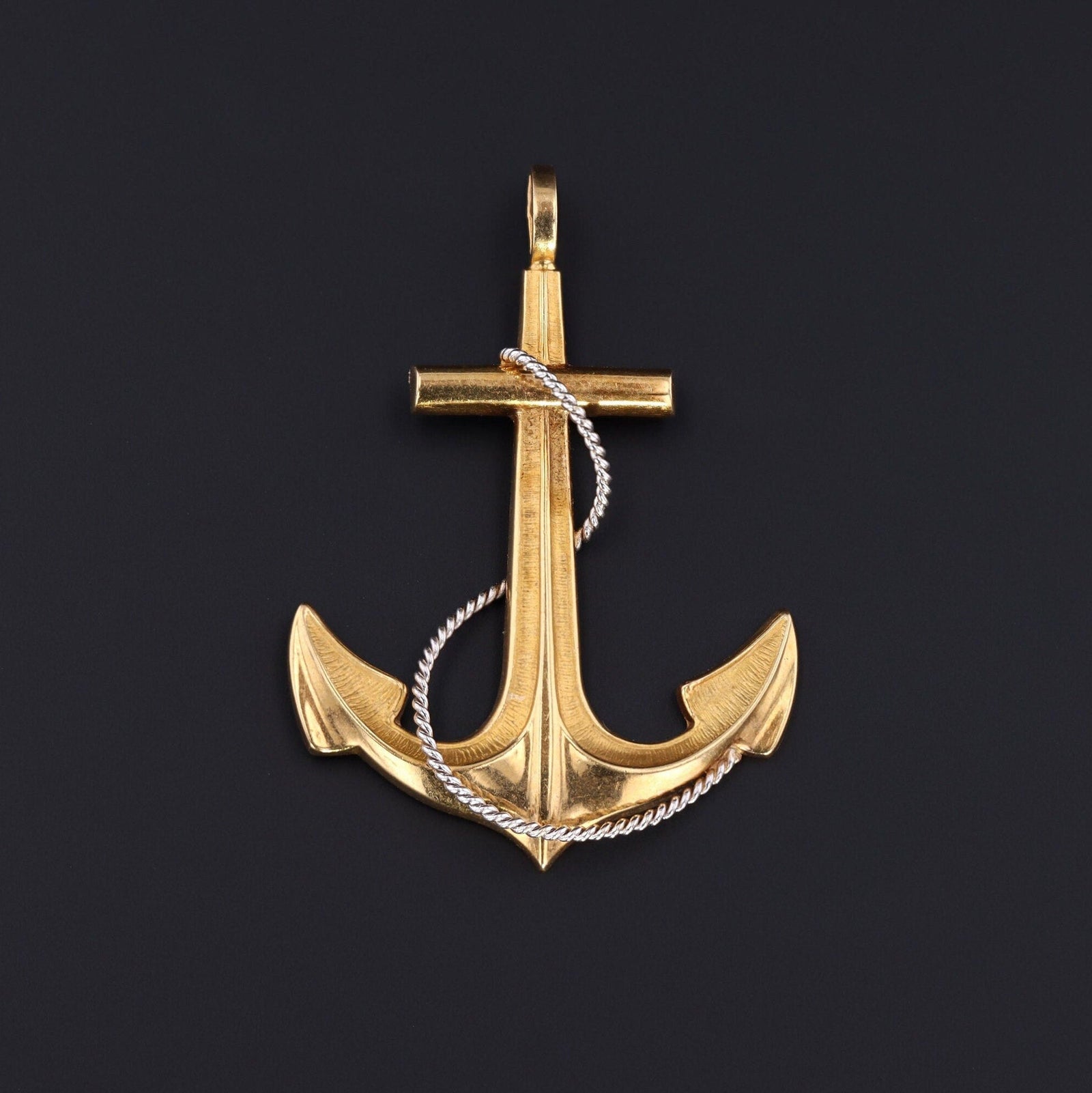 Large Anchor Charm | Gold Anchor Charm - Trademark Antiques