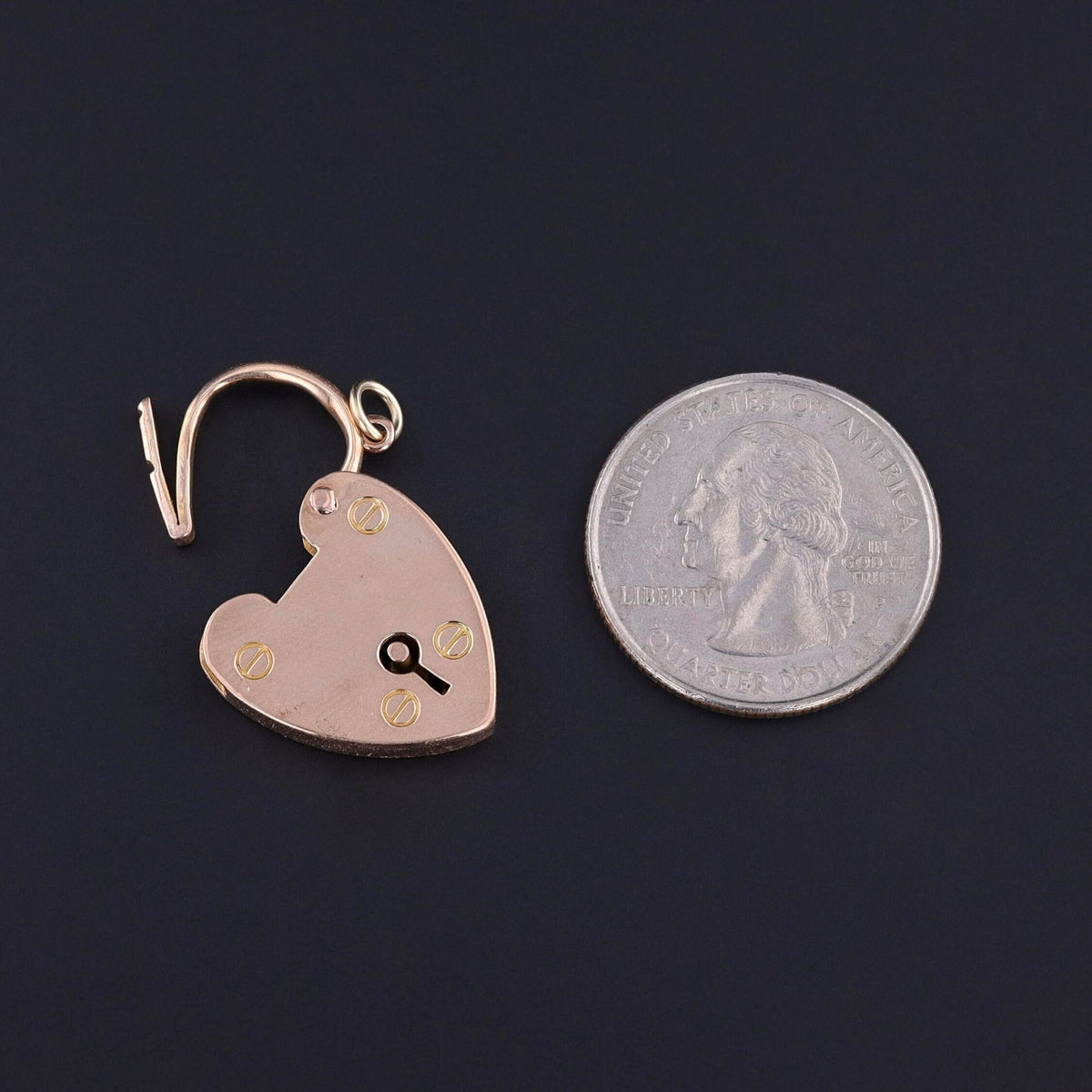 Large Antique Heart Padlock Pendant or Bracelet Clasp of 15ct Gold - Trademark Antiques