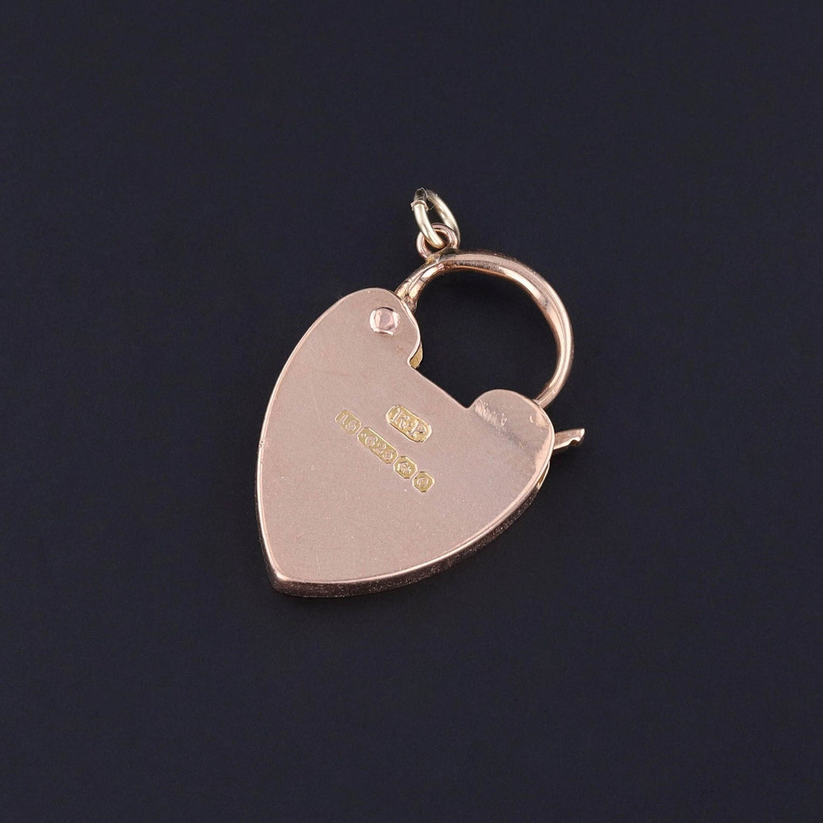 Large Antique Heart Padlock Pendant or Bracelet Clasp of 15ct Gold - Trademark Antiques