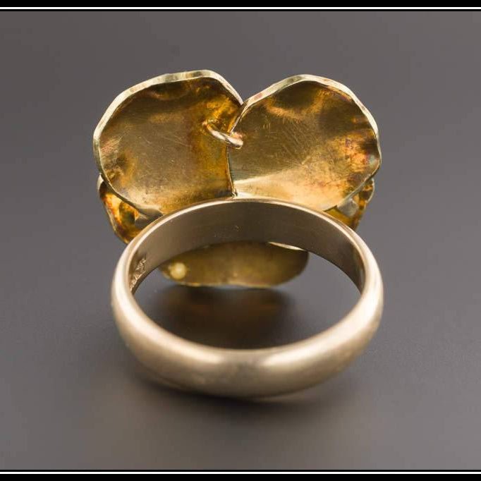 Large Purple Pansy Ring | Antique Pin Conversion Ring - Trademark Antiques