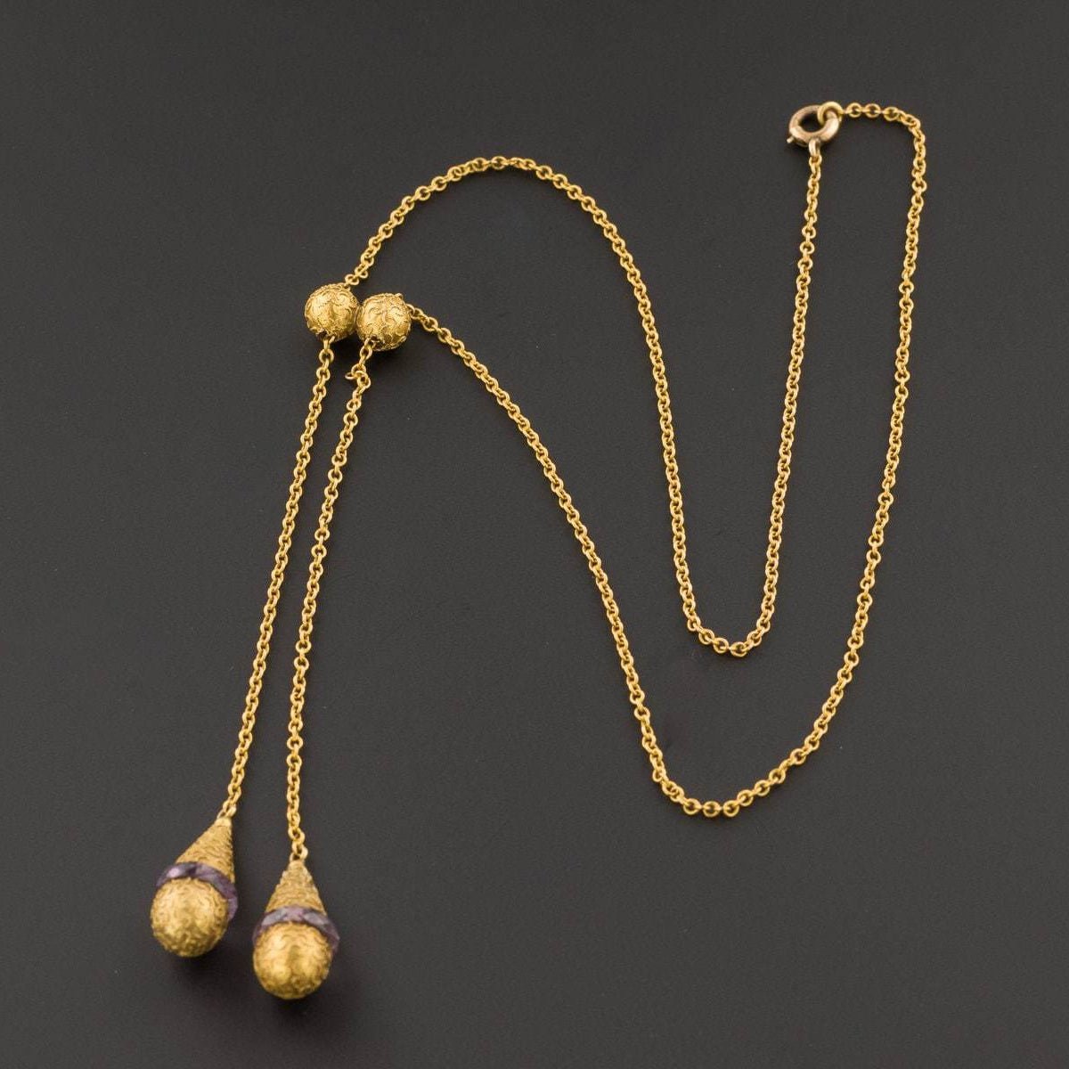 Lariat Necklace | Antique Lariat Necklace - Trademark Antiques