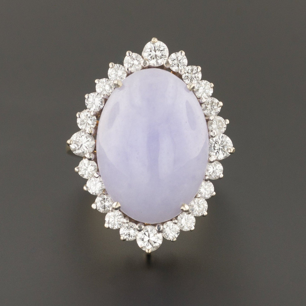Lavender Jade &amp; Diamond Ring | Vintage Ring - Trademark Antiques