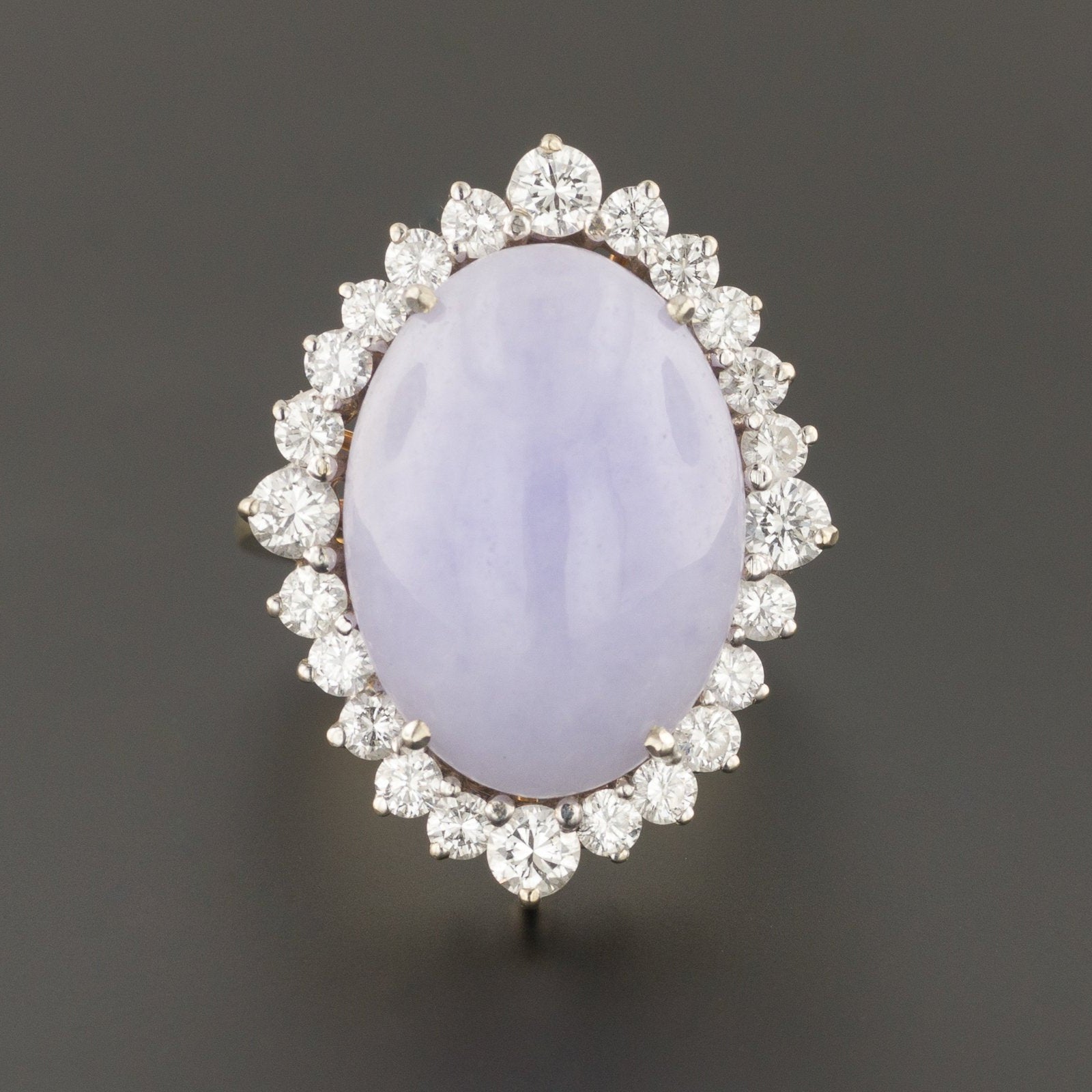 Lavender Jade & Diamond Ring | Vintage Ring - Trademark Antiques