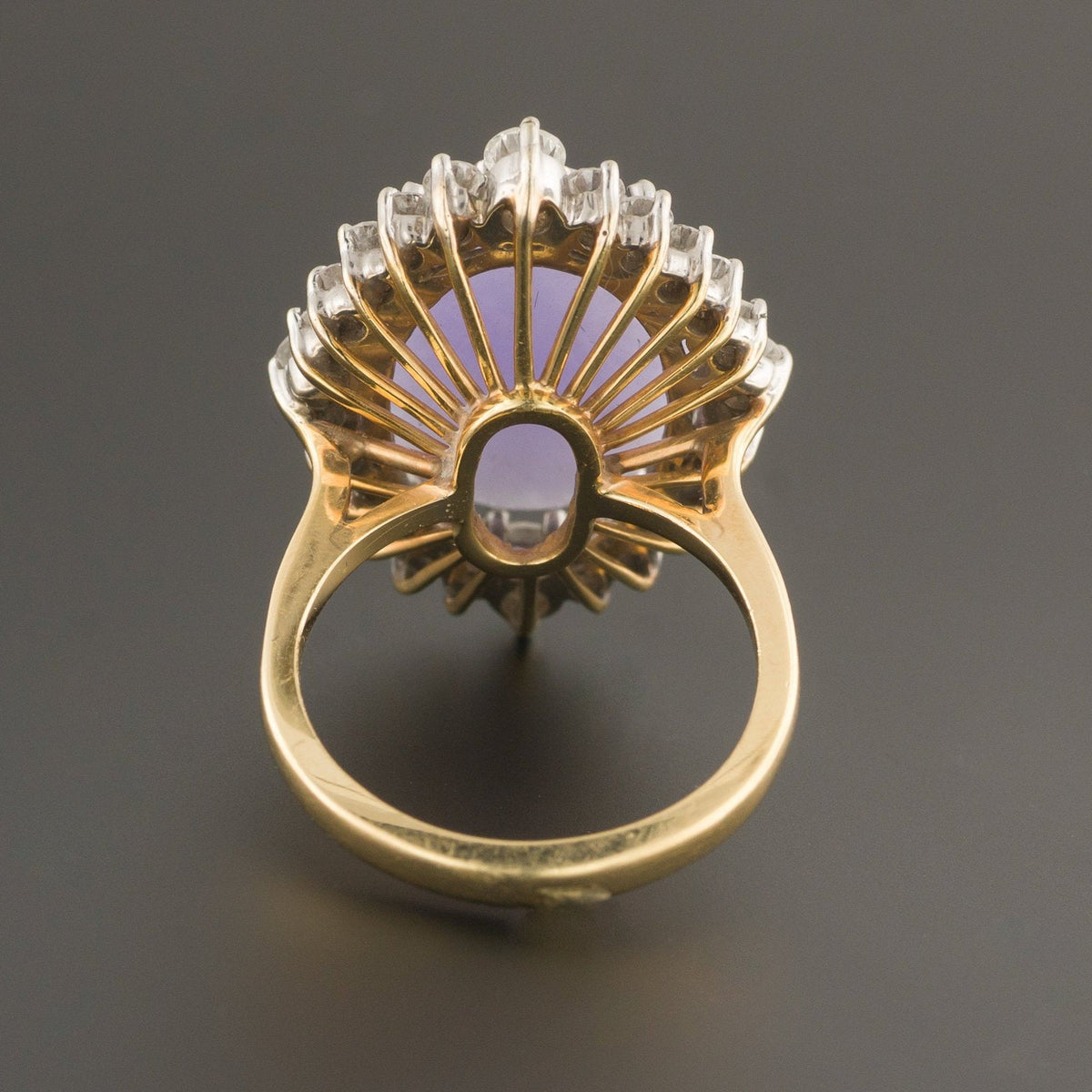 Lavender Jade &amp; Diamond Ring | Vintage Ring - Trademark Antiques