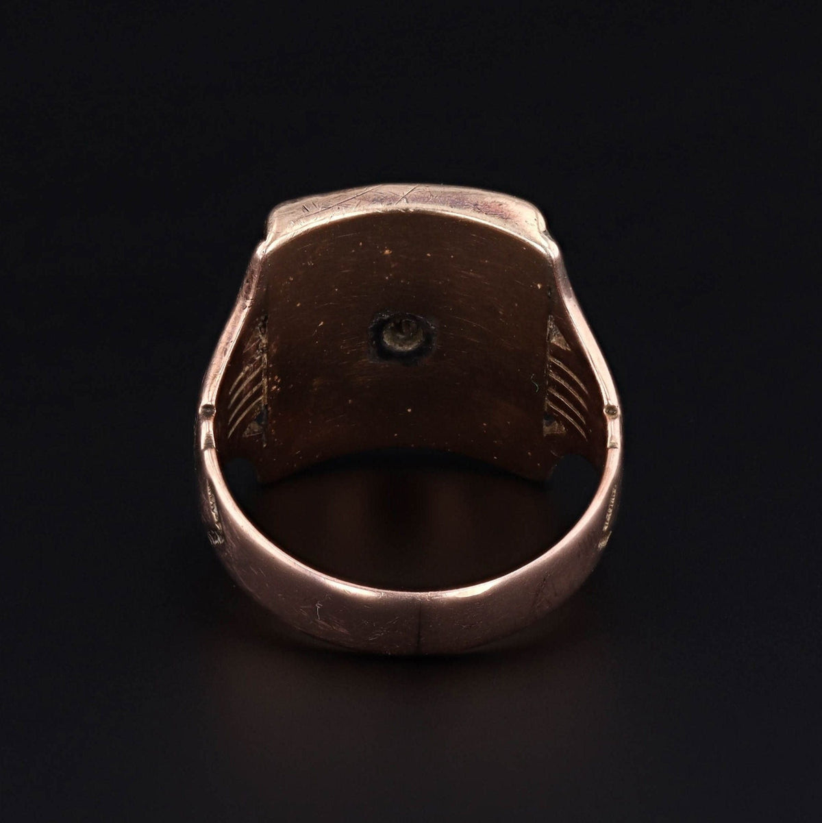 Letter B Signet Ring | 10k Gold, Onyx &amp; Diamond Ring - Trademark Antiques