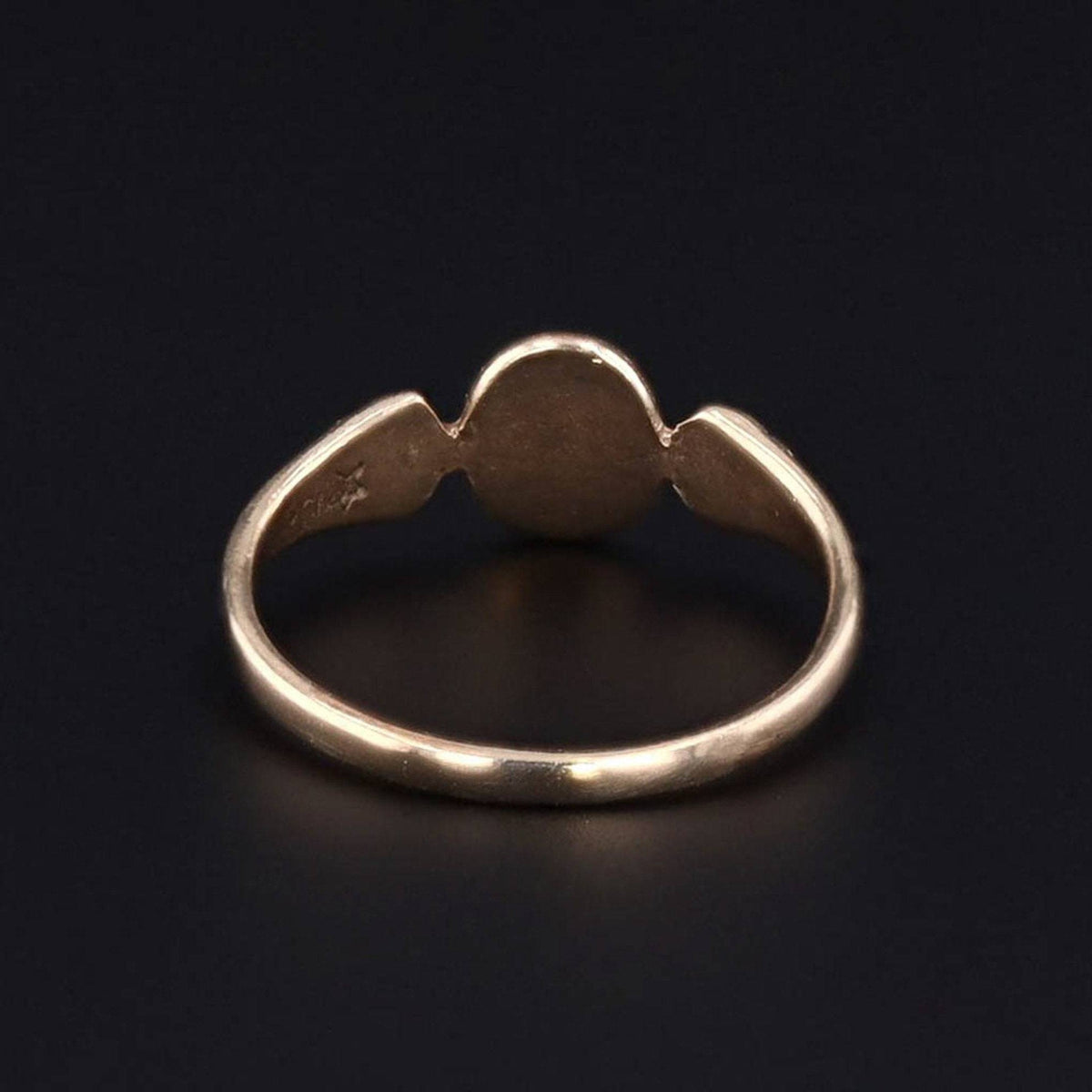 Letter L Child's Ring or Pinky Ring | 10k Gold &amp; Enamel Initial Ring - Trademark Antiques