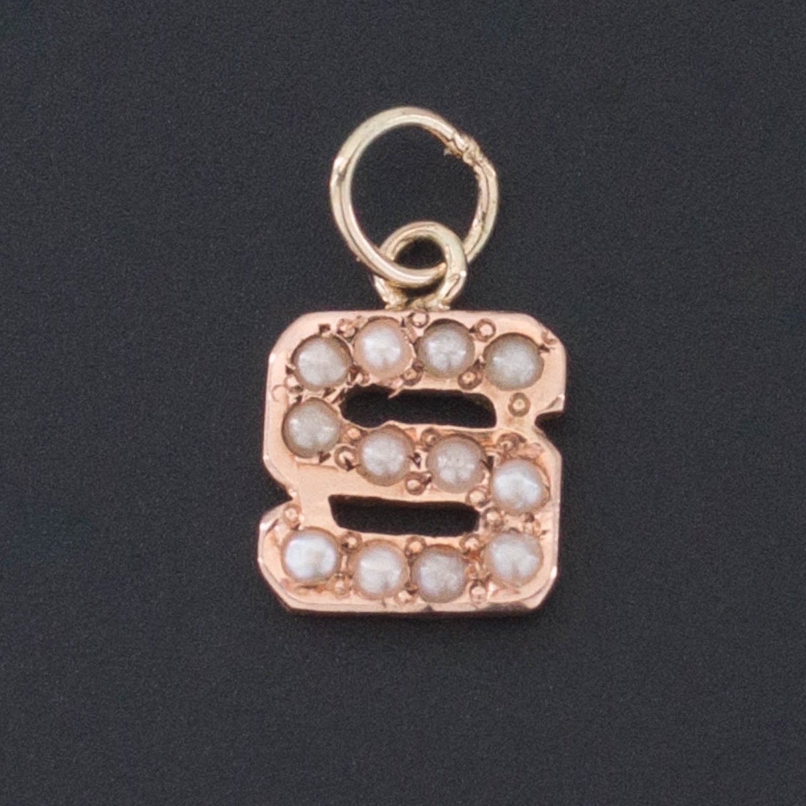 Letter S Charm | Pearl Initial Charm - Trademark Antiques