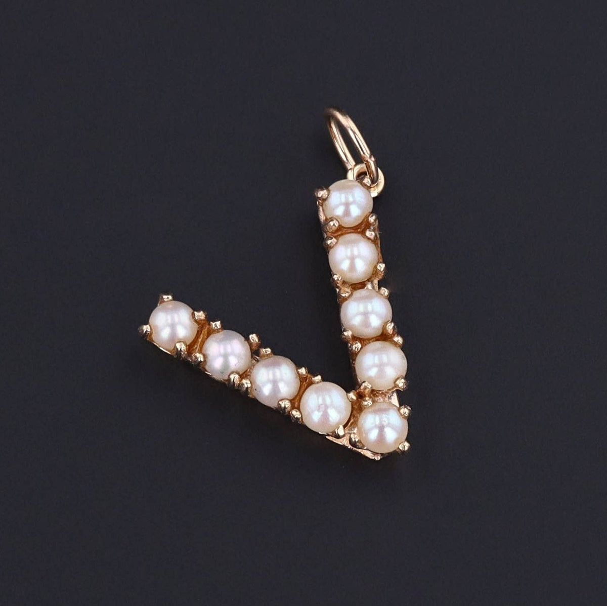 Letter V Charm | Initial Charm - Trademark Antiques