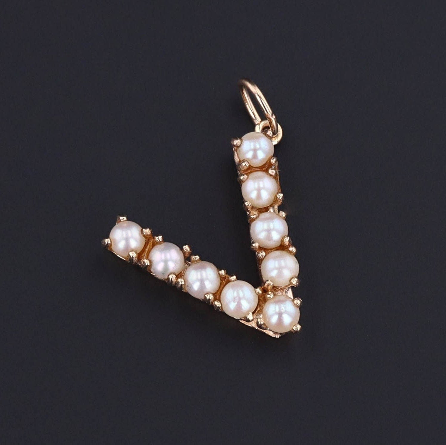 Letter V Charm | Initial Charm - Trademark Antiques