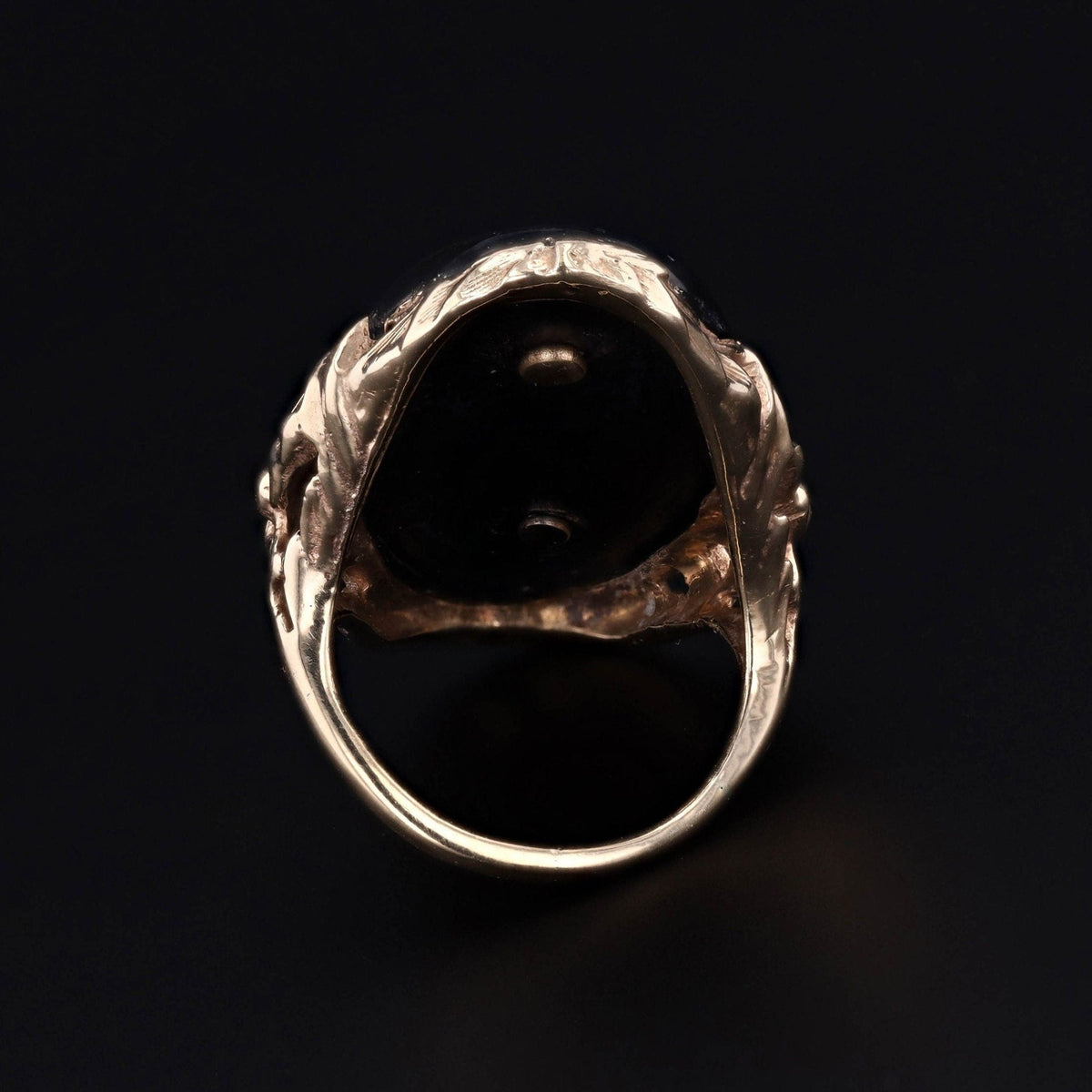 Lily of the Valley Ring | Onyx Ring - Trademark Antiques
