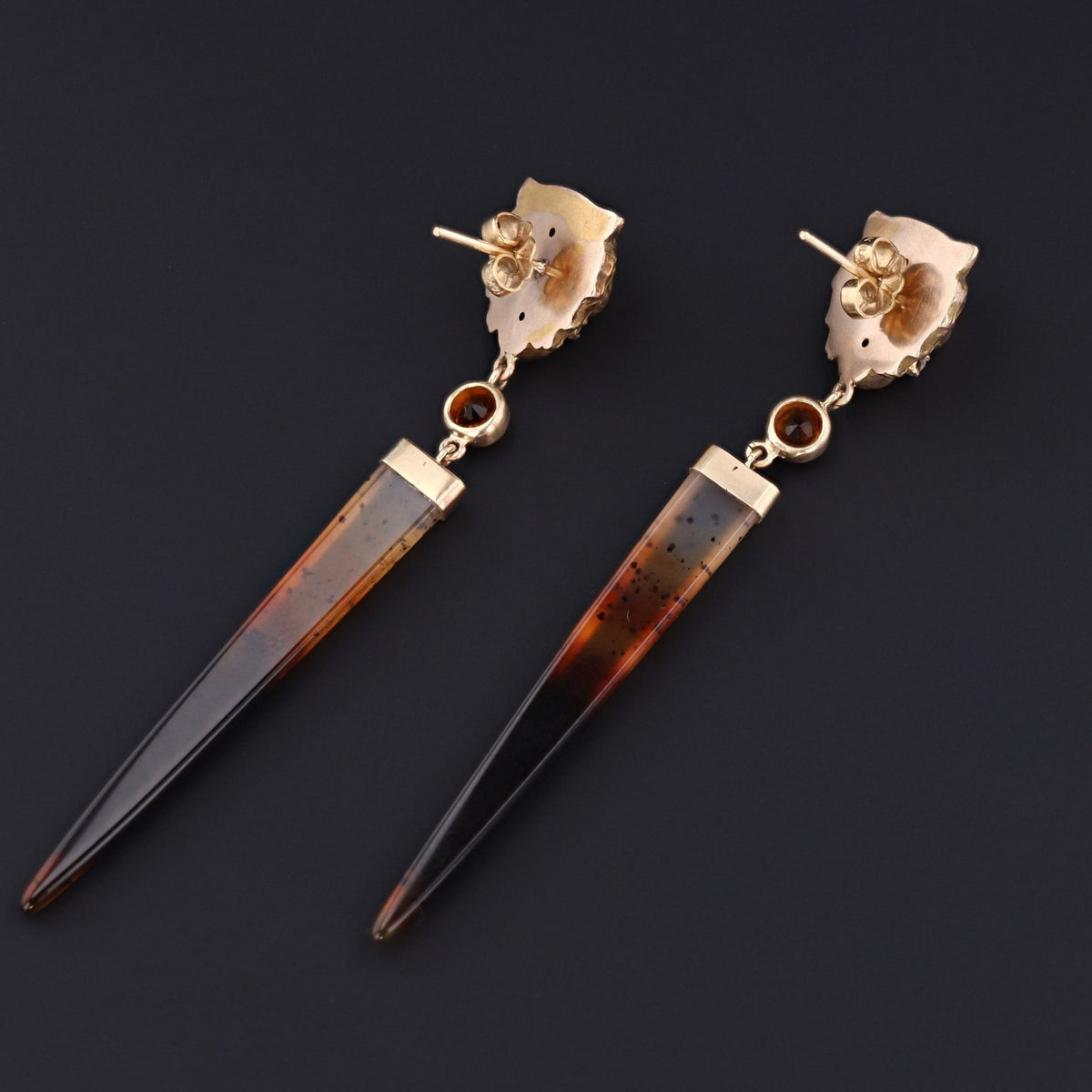 Lion Earrings | Montana Agate Earrings - Trademark Antiques