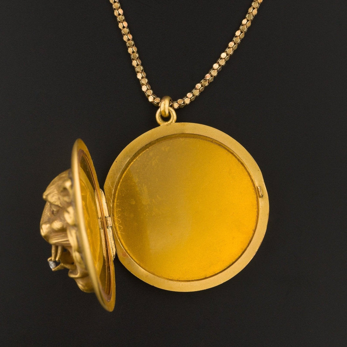 Lion Locket | Antique Lion Locket - Trademark Antiques
