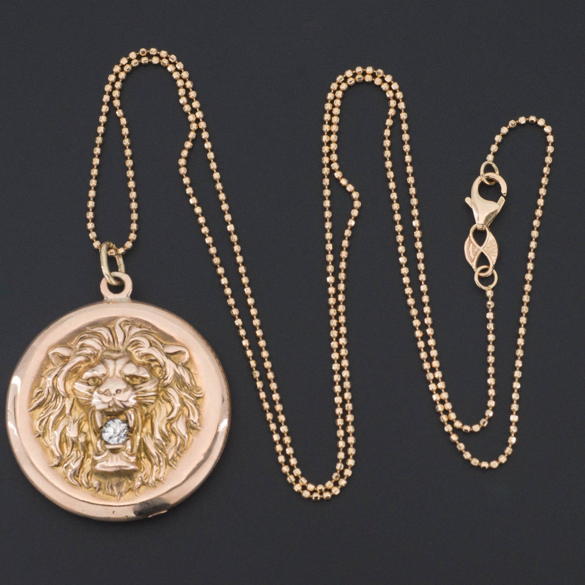 Lion Locket | Antique Lion Locket - Trademark Antiques