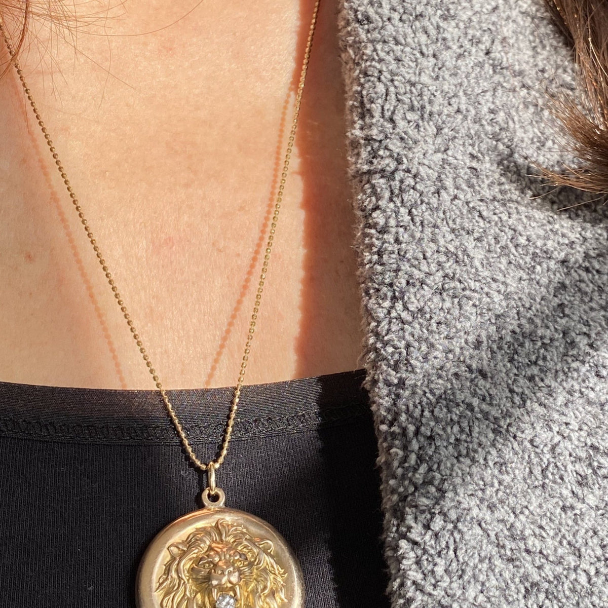 Lion Locket | Antique Lion Locket - Trademark Antiques