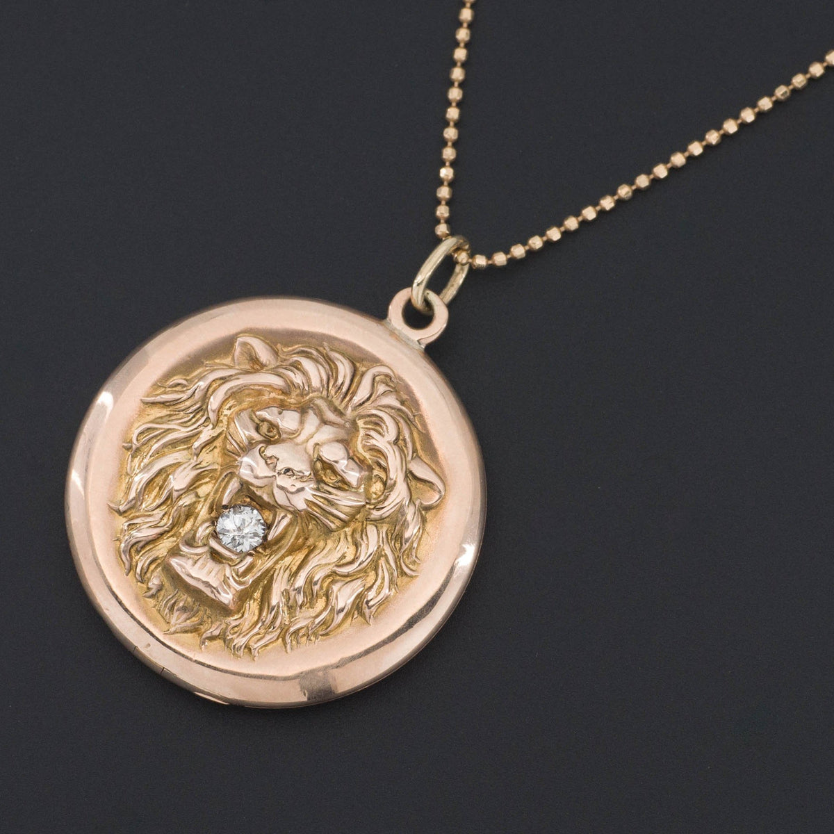 Lion Locket | Antique Lion Locket - Trademark Antiques