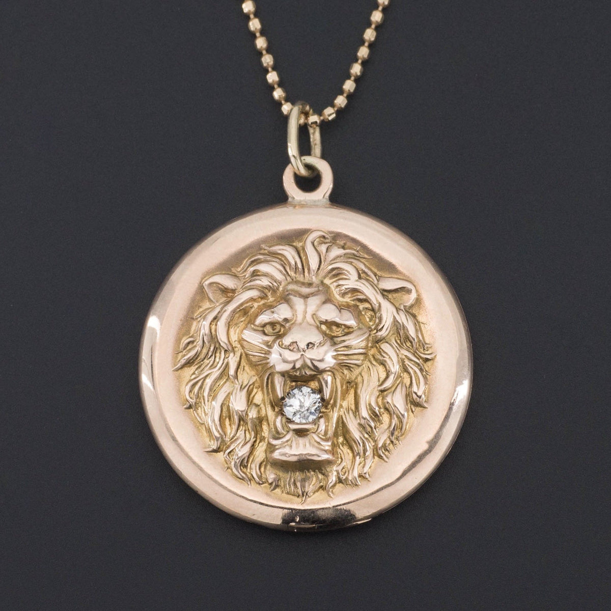 Lion Locket | Antique Lion Locket - Trademark Antiques