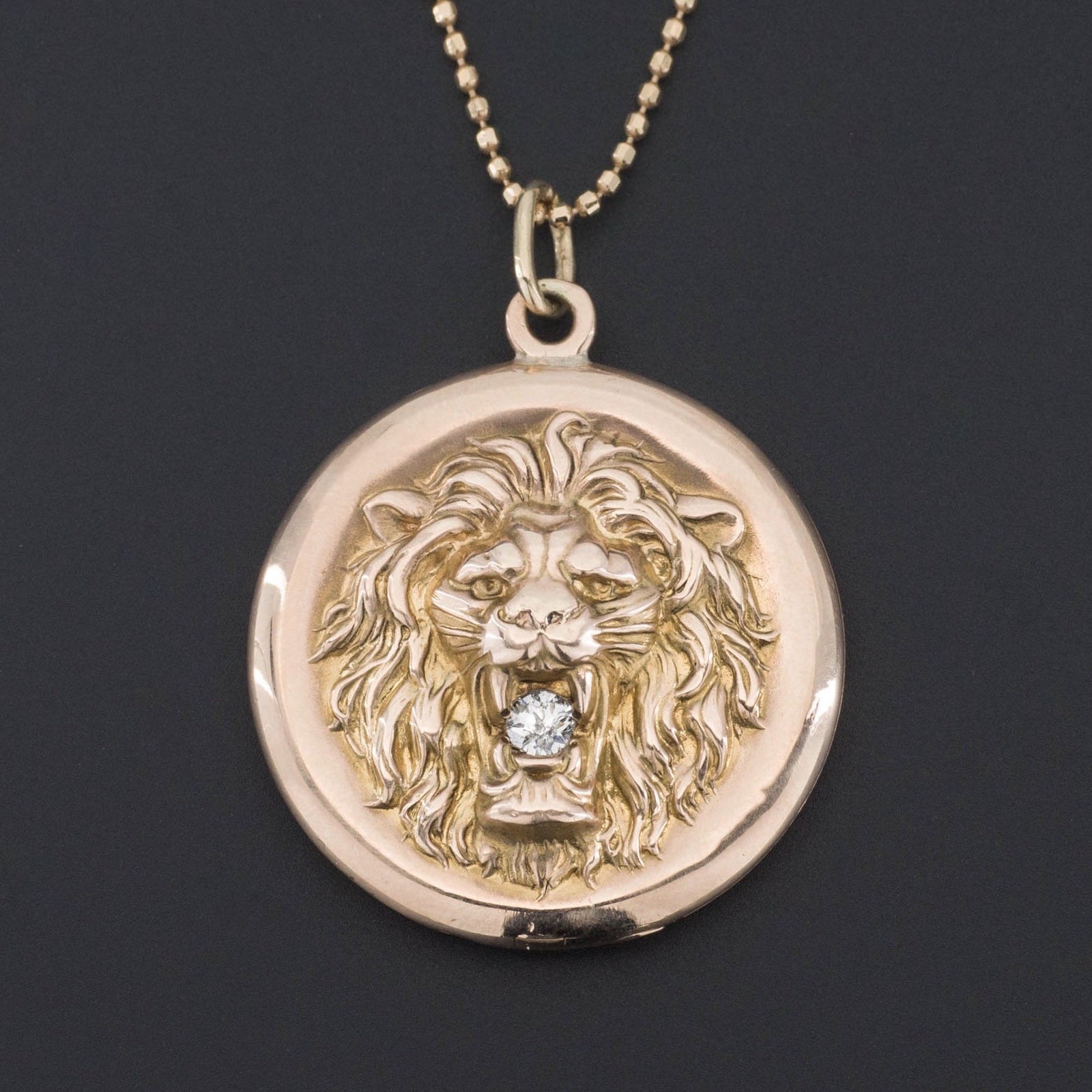 Lion Locket | Antique Lion Locket - Trademark Antiques