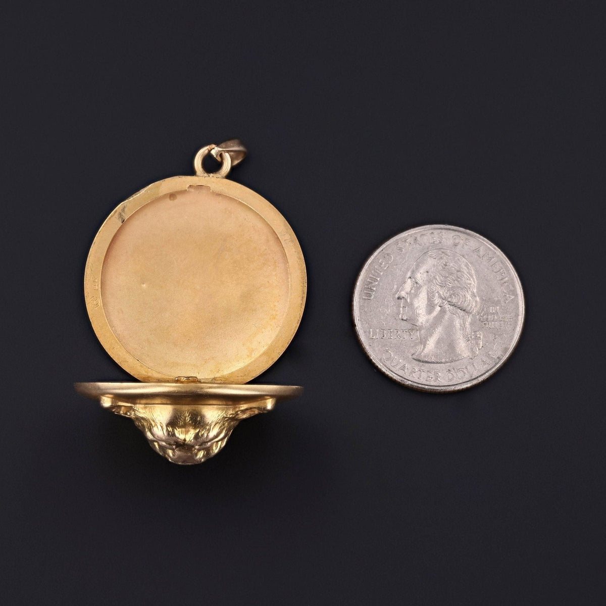 Lion Locket | Lion Pendant - Trademark Antiques