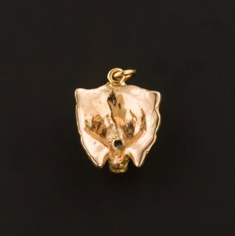 Lion Pendant or Charm | 14k Gold Lion with Diamond - Trademark Antiques