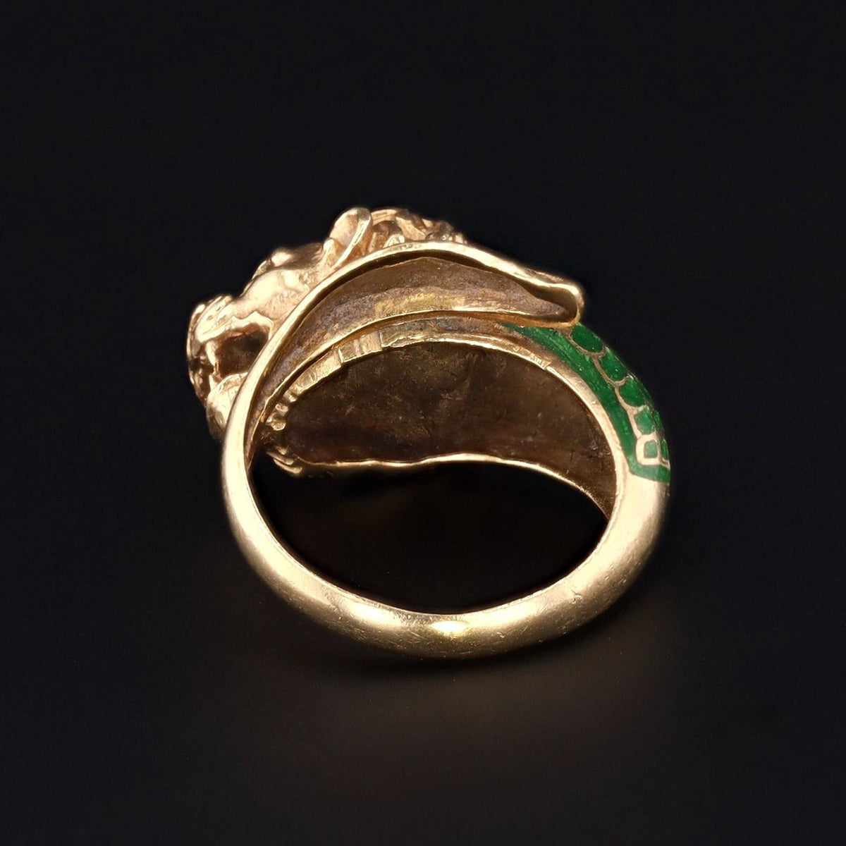 Lion Ring | 18k Gold Lion Ring - Trademark Antiques