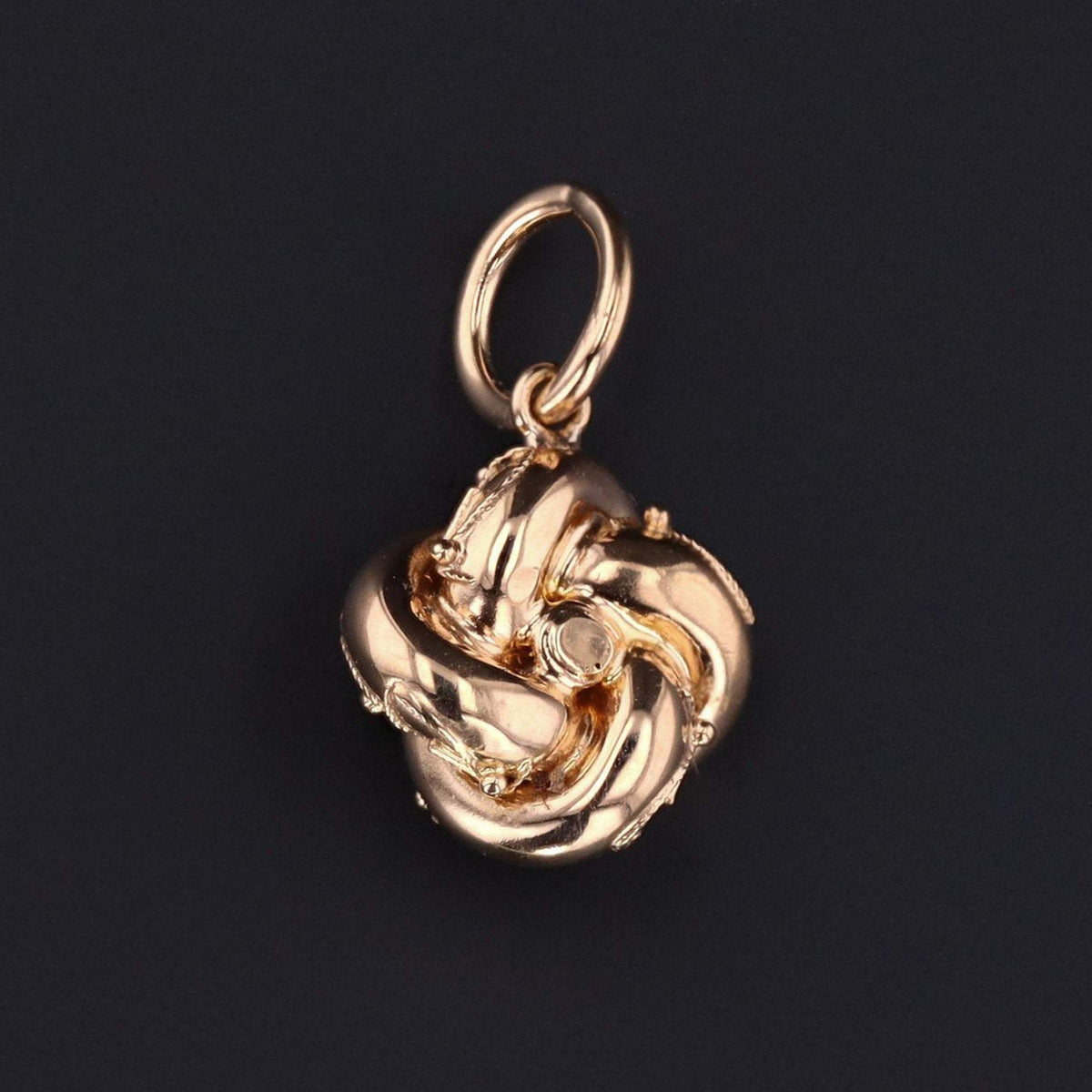 Love Knot Charm or Pendant | Antique Love Knot with Diamond - Trademark Antiques