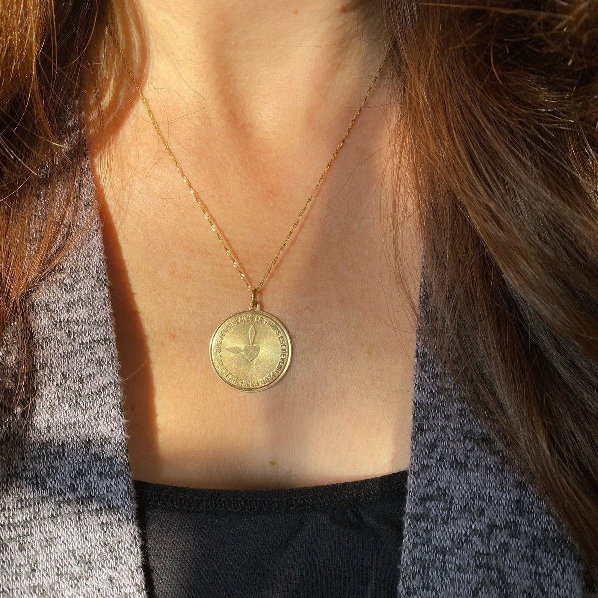 Love Token Charm | 14k Gold Pendant - Trademark Antiques
