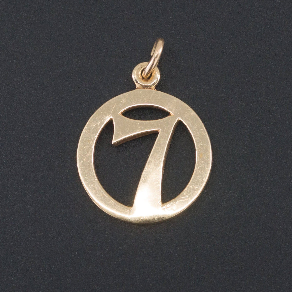 Lucky Number 7 Charm | 14k Gold Number 7 Charm - Trademark Antiques