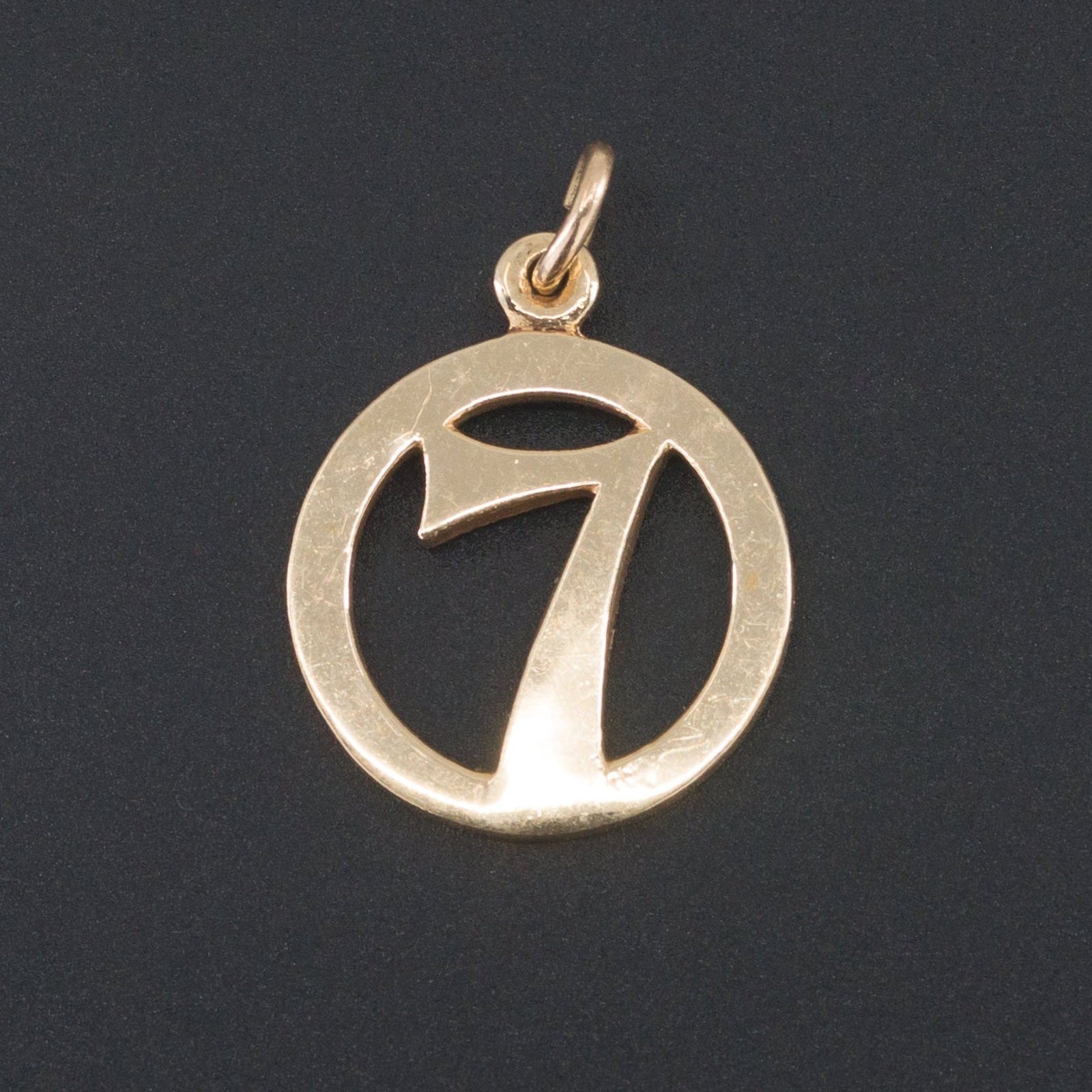 Lucky Number 7 Charm | 14k Gold Number 7 Charm - Trademark Antiques