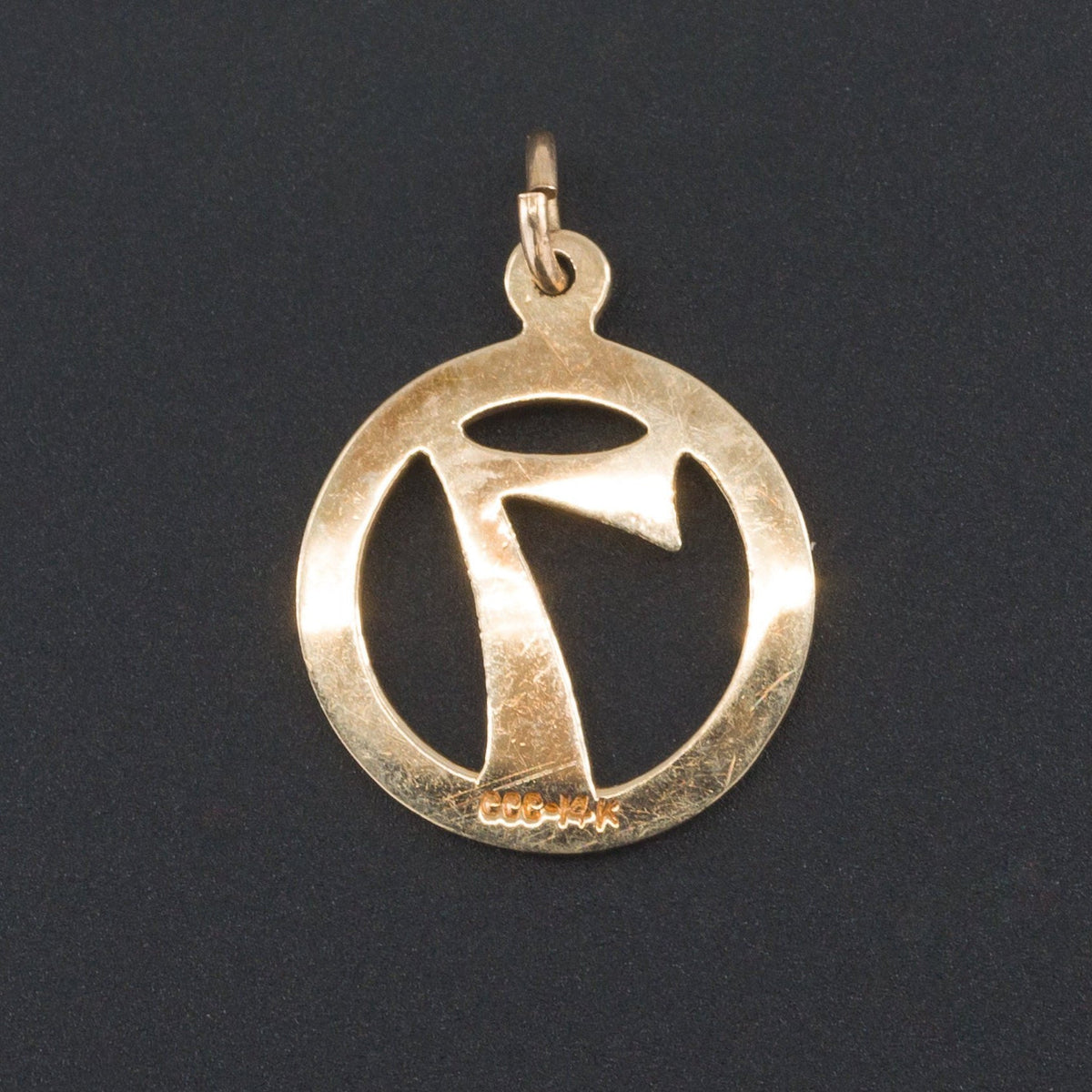 Lucky Number 7 Charm | 14k Gold Number 7 Charm - Trademark Antiques
