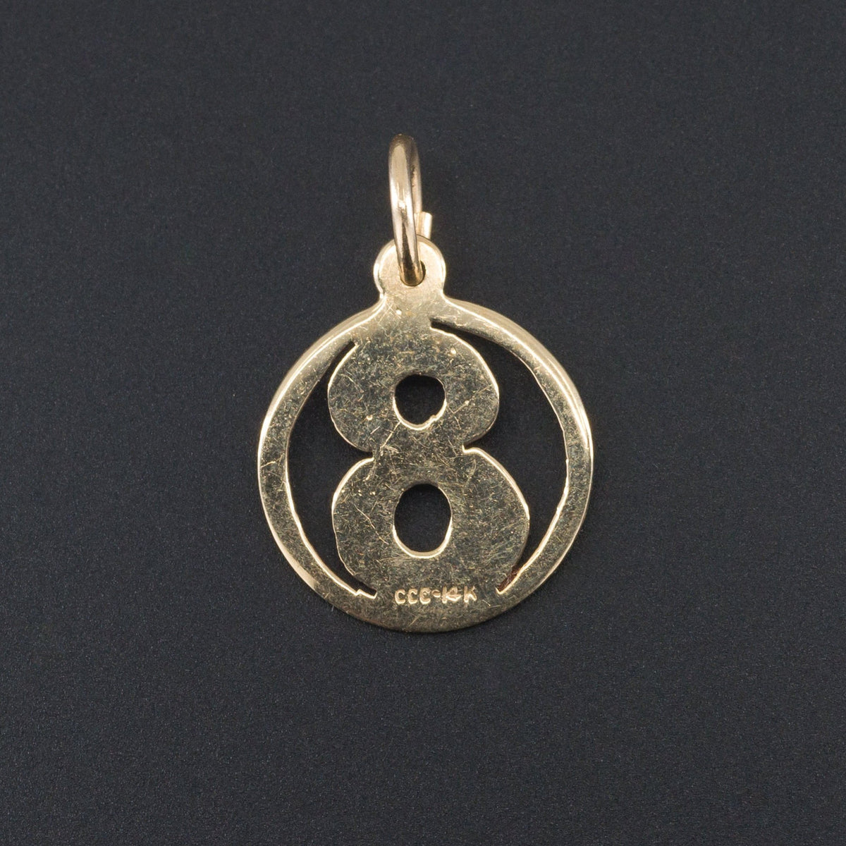 Lucky Number 8 Charm | 14k Gold Number 8 Charm - Trademark Antiques