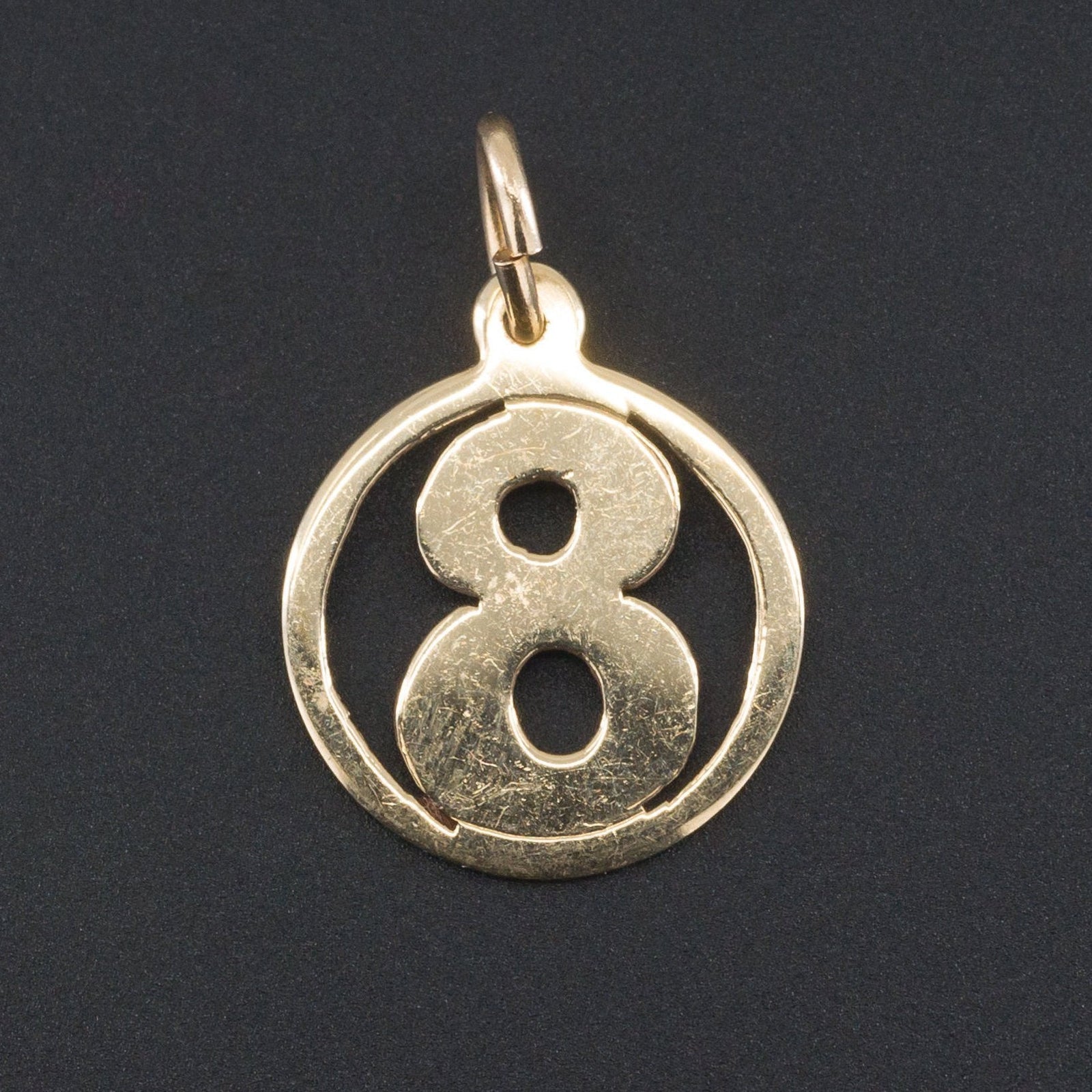 Lucky Number 8 Charm | 14k Gold Number 8 Charm - Trademark Antiques