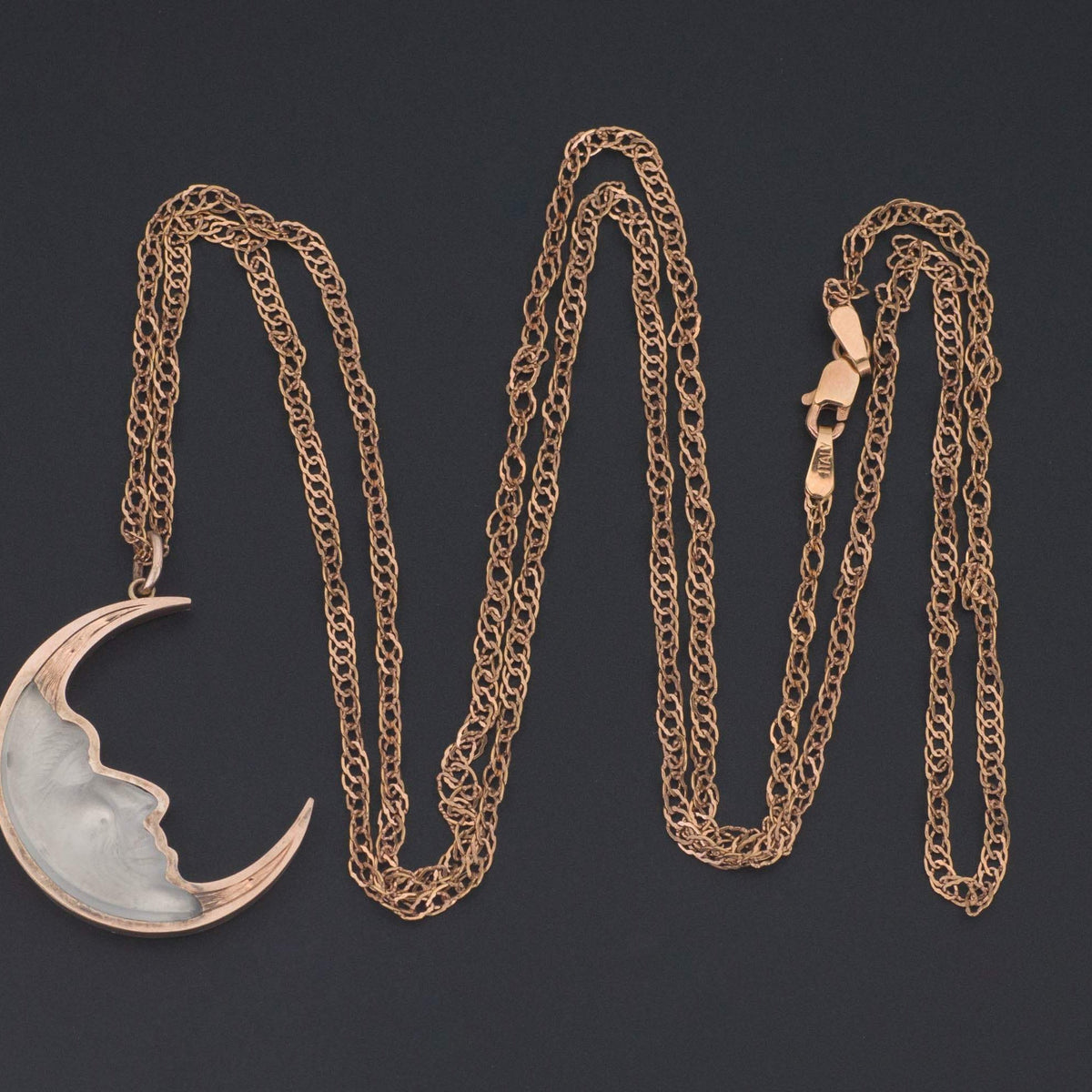 Man In The Moon Pendant | Antique Pin Conversion - Trademark Antiques