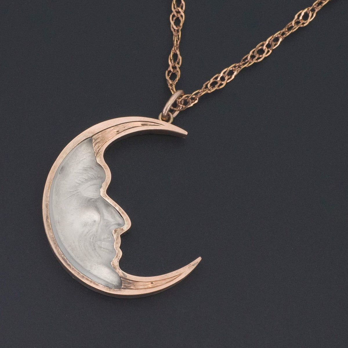 Man In The Moon Pendant | Antique Pin Conversion - Trademark Antiques