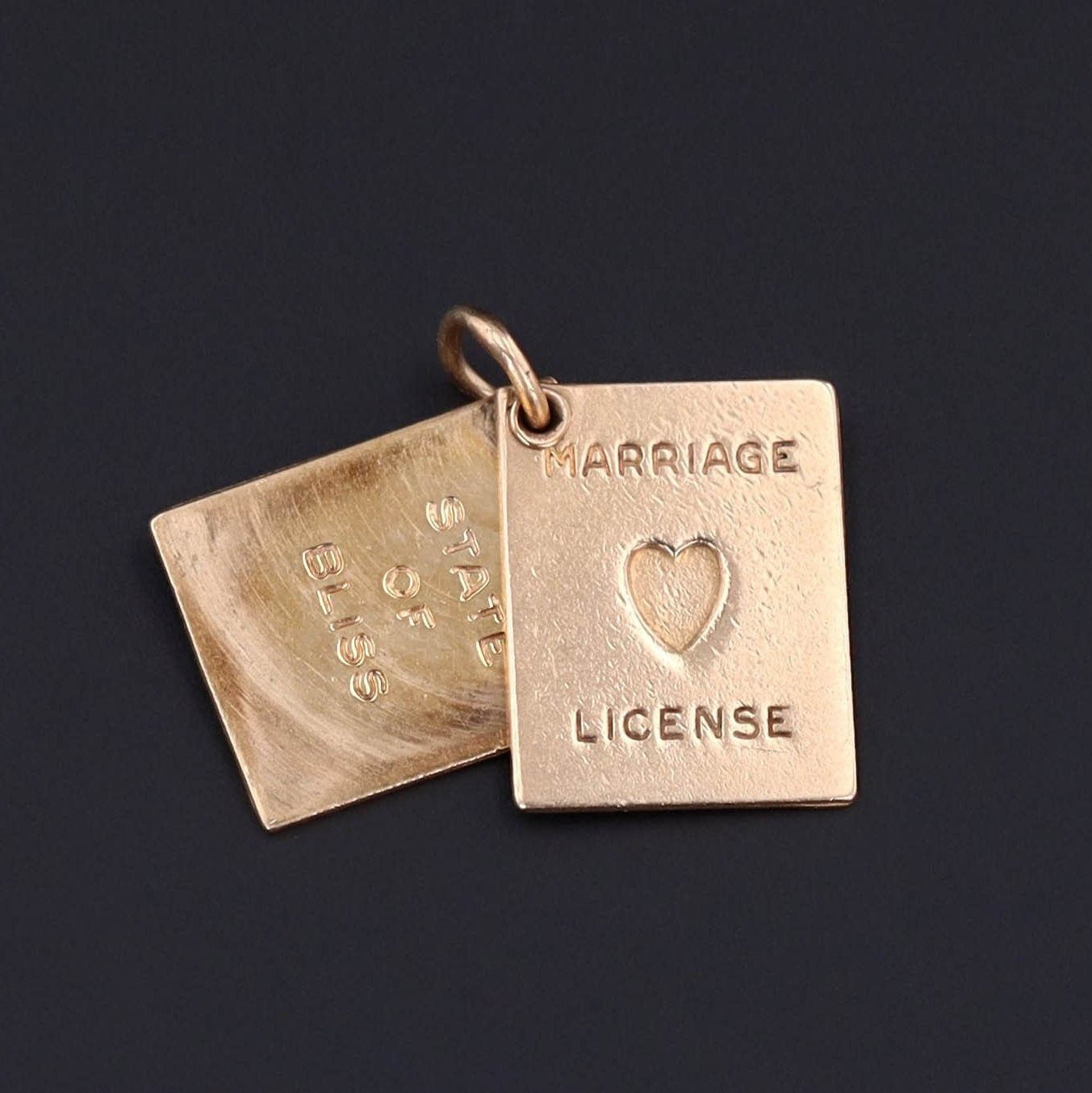 Marriage License Charm | 14k Gold Charm - Trademark Antiques