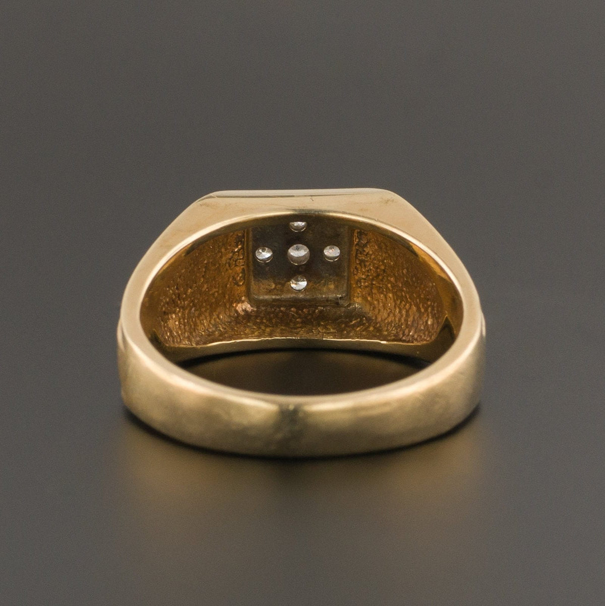 Men's Retro Diamond Ring | 14k Gold Men's Ring - Trademark Antiques