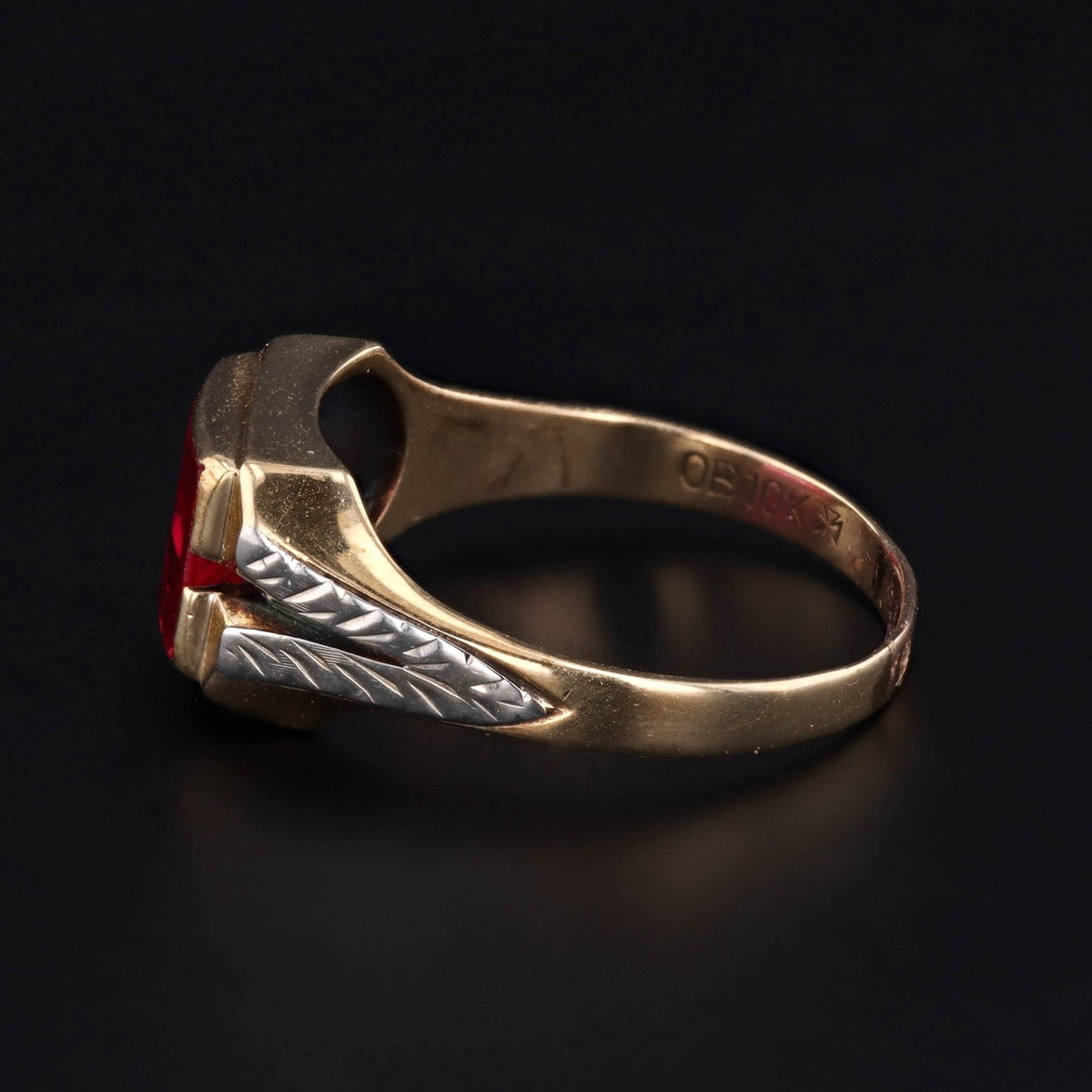Men&#39;s Ruby Ring | Vintage Men&#39;s Ring - Trademark Antiques