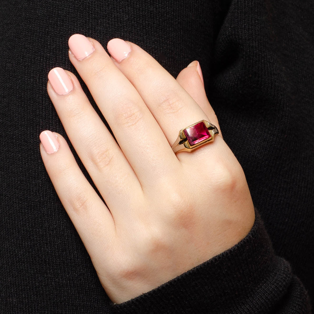 Men&#39;s Ruby Ring | Vintage Men&#39;s Ring - Trademark Antiques