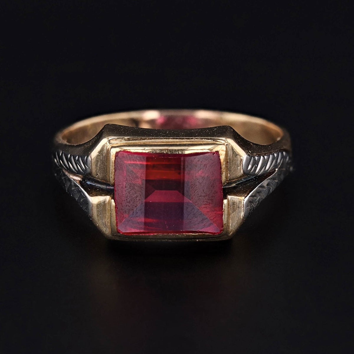 Men&#39;s Ruby Ring | Vintage Men&#39;s Ring - Trademark Antiques