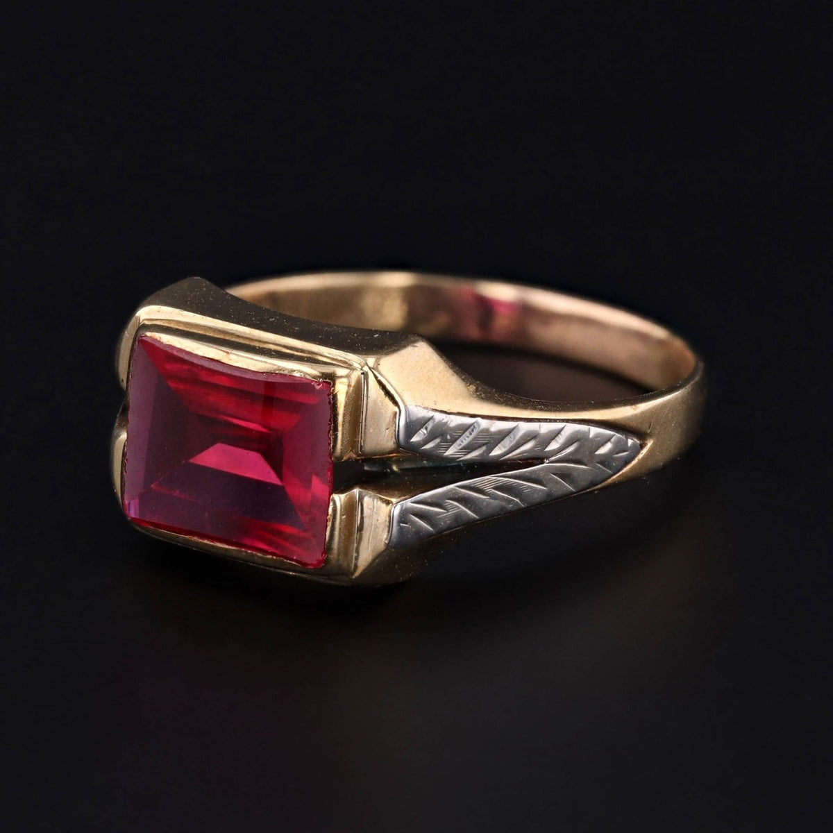 Men&#39;s Ruby Ring | Vintage Men&#39;s Ring - Trademark Antiques