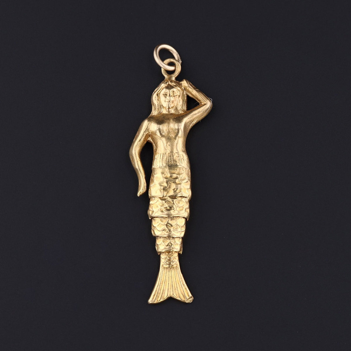 Mermaid Pendant | 18K Gold Mermaid - Trademark Antiques