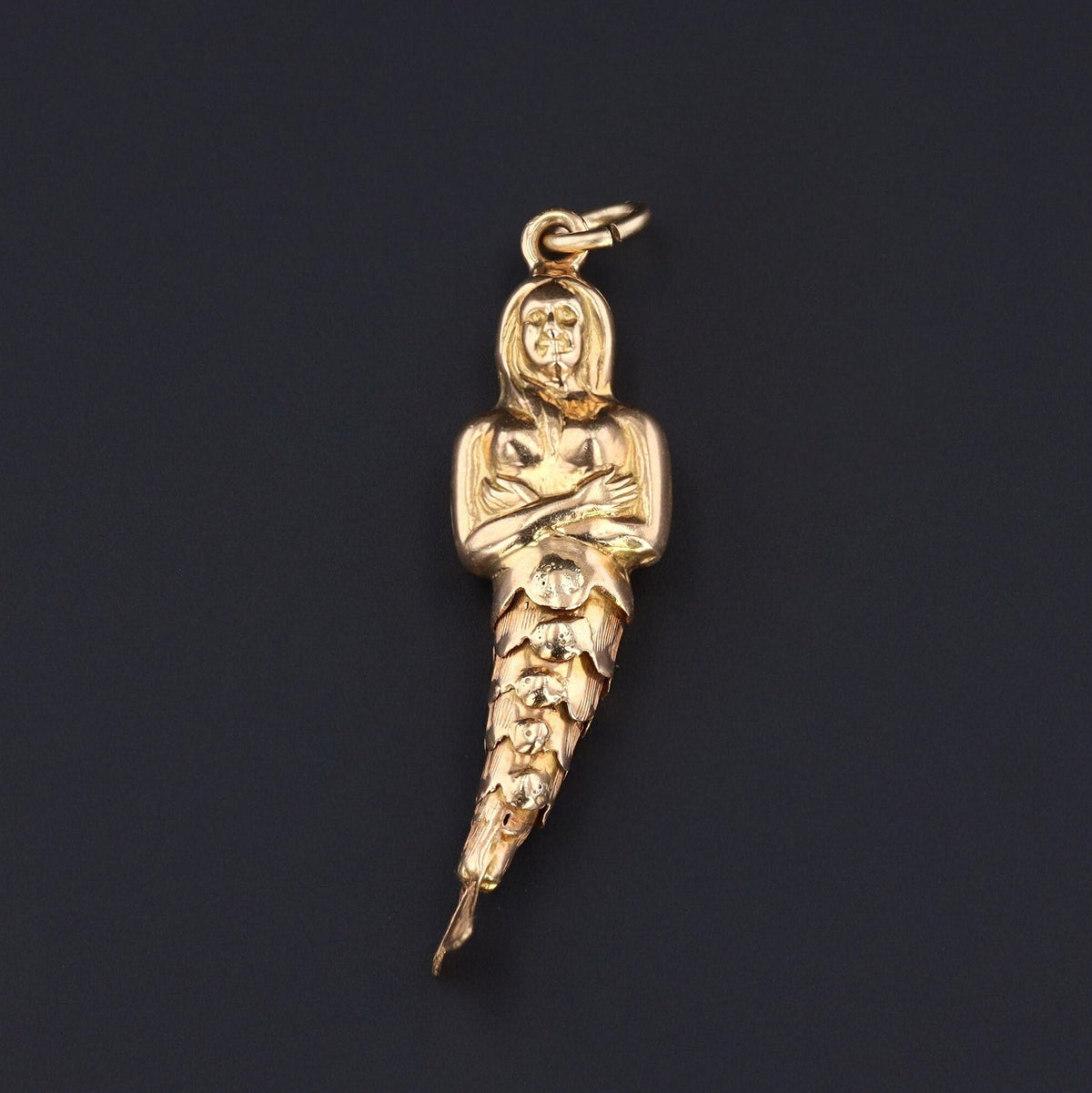 Mermaid Pendant | 18K Gold Mermaid - Trademark Antiques