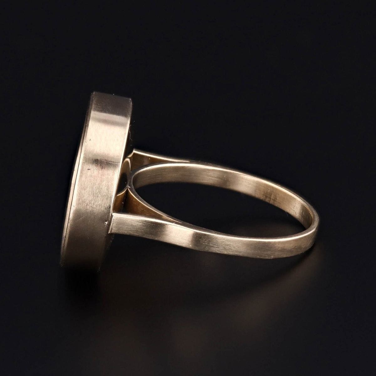 Micromosaic Bird Ring in 14k Gold Converted from an Antique Pin - Trademark Antiques