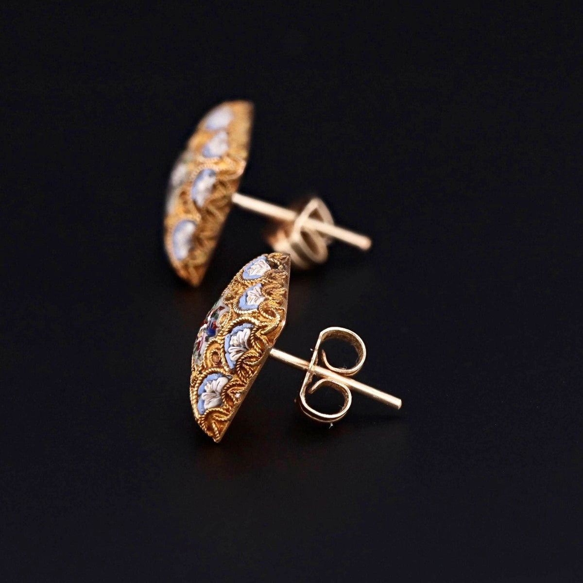 Micromosaic Earrings | Antique Micromosaic Earrings - Trademark Antiques