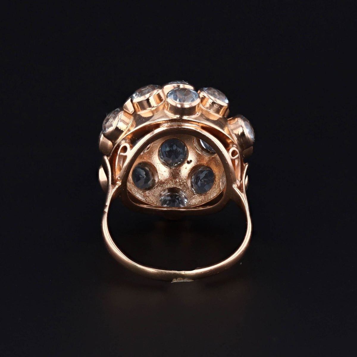 Mid - Century Aquamarine Sputnik Ring of 18k Gold - Trademark Antiques