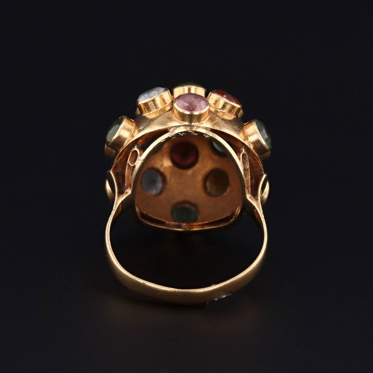 Mid - Century Sputnik Gemstone Ring of 18k Gold - Trademark Antiques