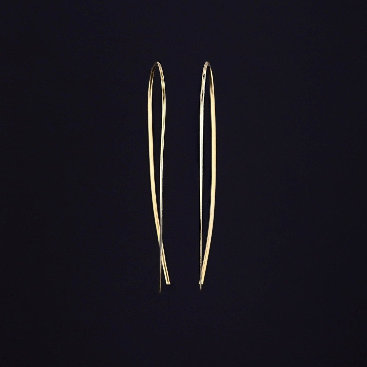 Modern Gold Threader Earrings of 14k Gold - Trademark Antiques