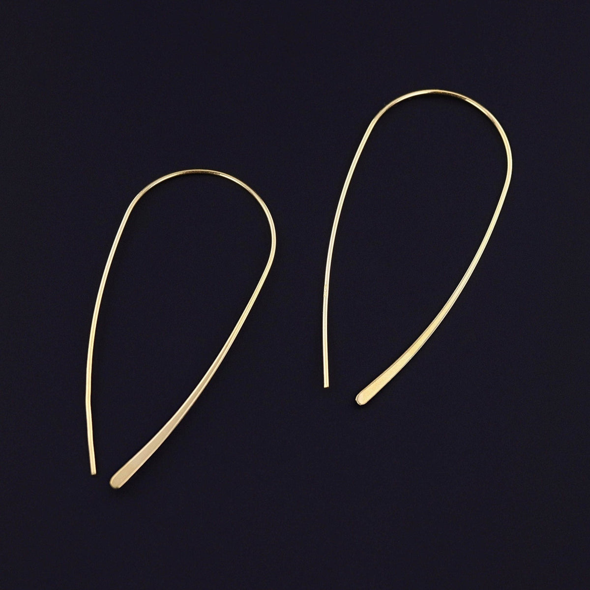 Modern Gold Threader Earrings of 14k Gold - Trademark Antiques