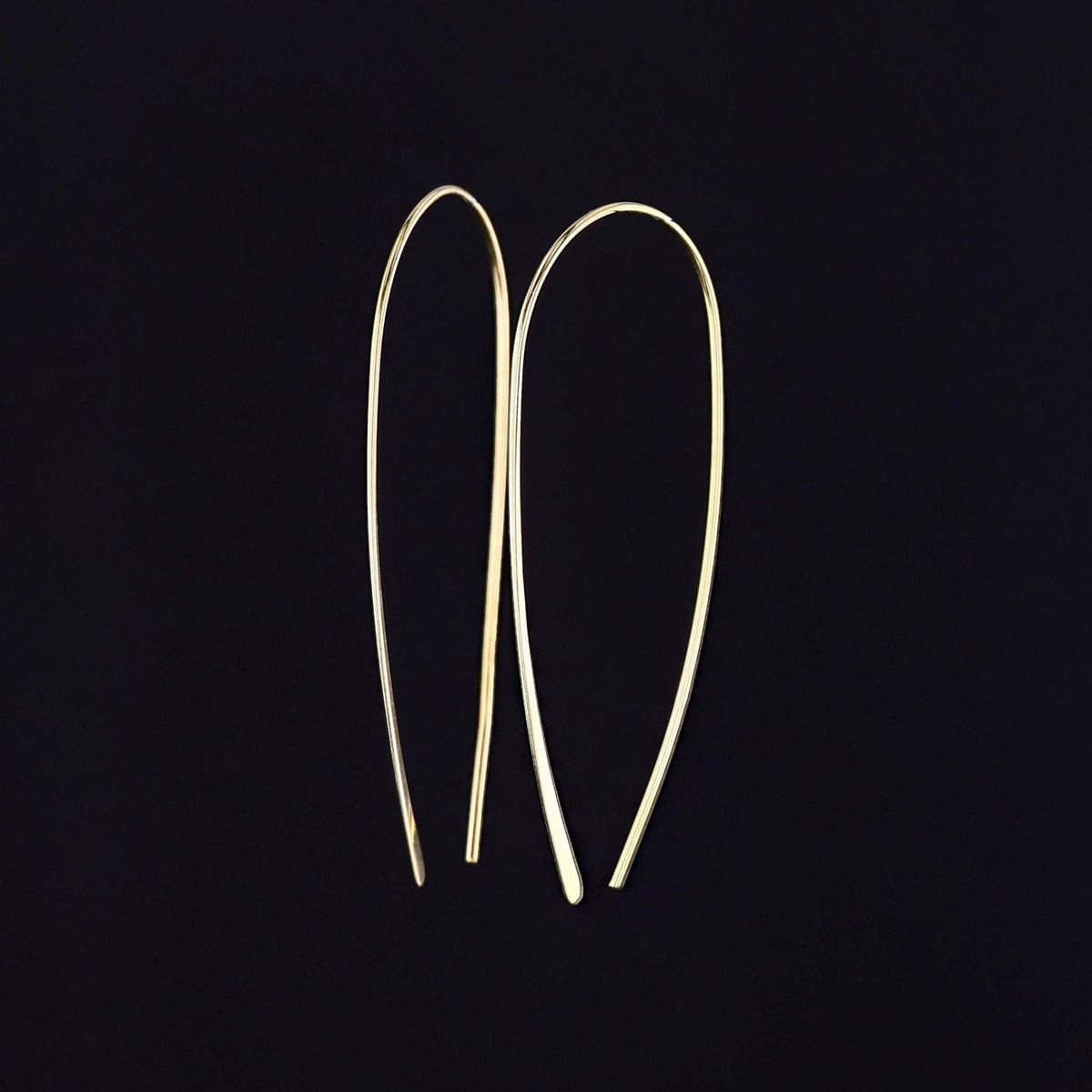 Modern Gold Threader Earrings of 14k Gold - Trademark Antiques