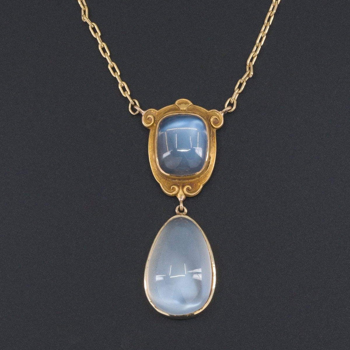 Moonstone Necklace | 14k Gold Moonstone Necklace - Trademark Antiques